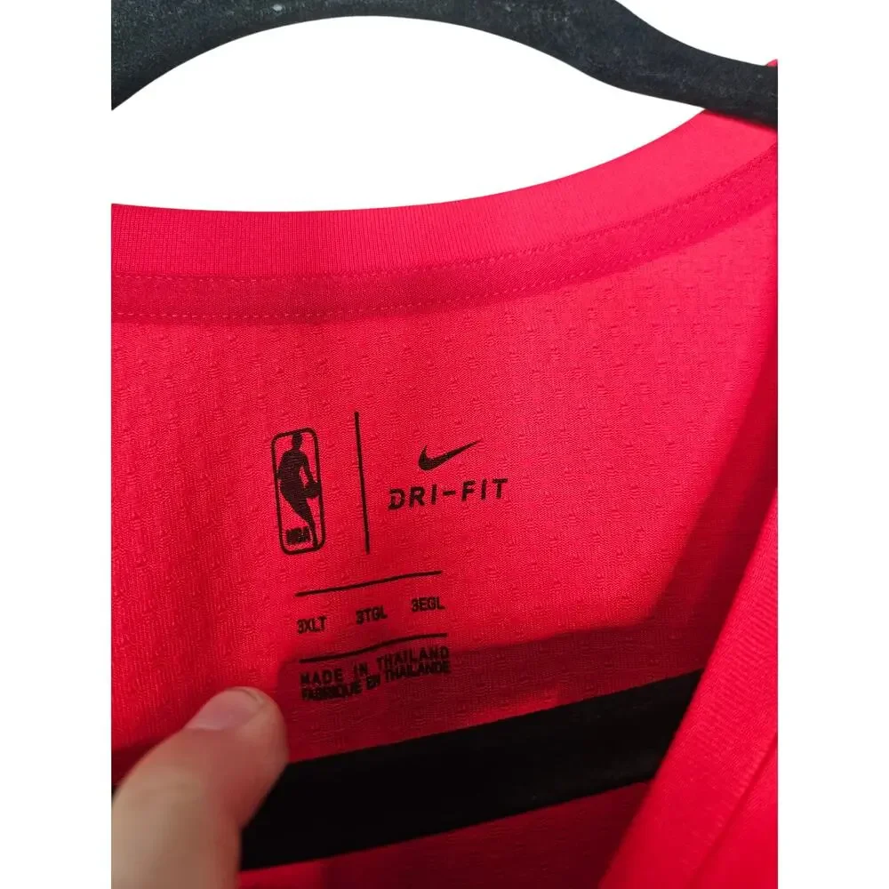 NEW Nike 3XLT Washington DC Wizards Basketball Red T Shirt NBA Dri Fit Spell out